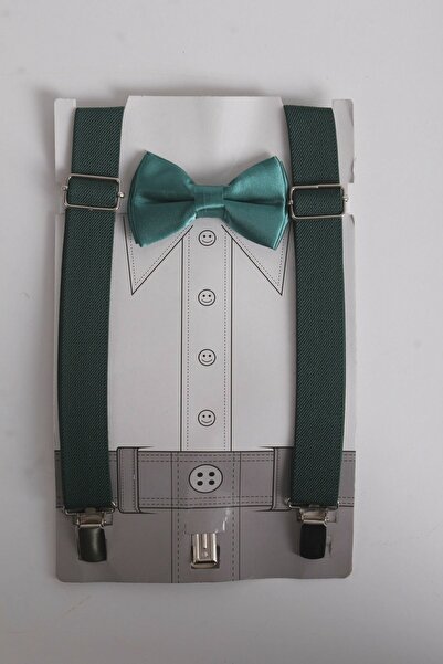 Zaves Set cu bretele și papion pentru copii, verde