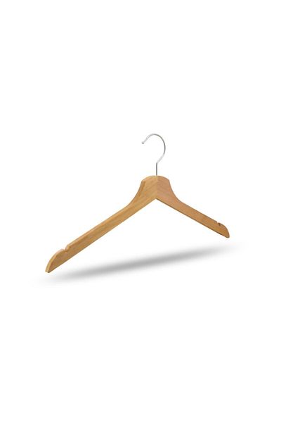 NYN Wooden Clothes Shirt Hanger Natural Color 100 Pieces
