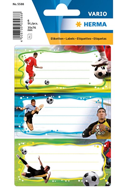 Herma Varıo Glittery Okul Etıket Futbol