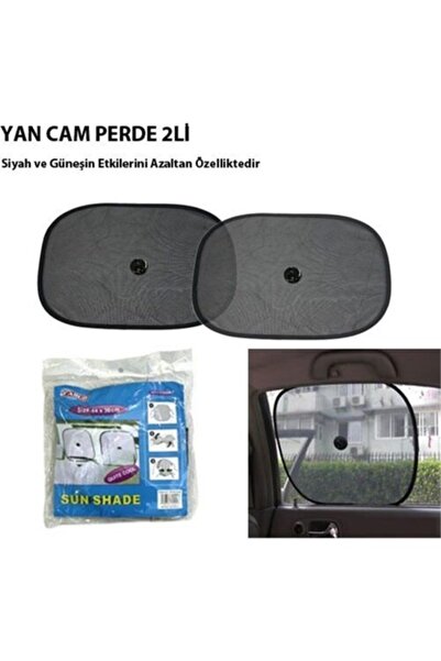 Le Moins Cher Oto Araba Yan Cam Perde Vantuzlu Siyah 2'li