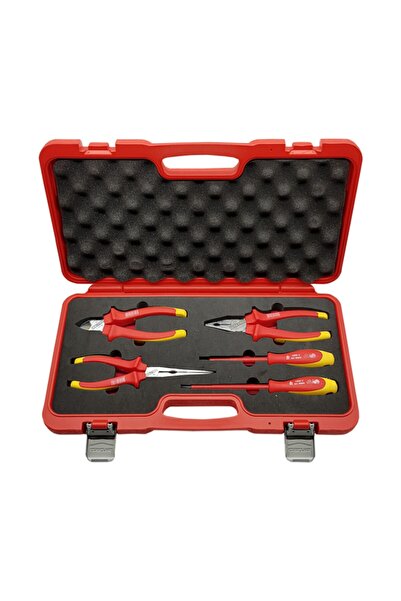 İzeltaş 1000v Izoleli Elektrikçi Set 5 Parça Vde Pense, Yankeski, Kargaburun,...