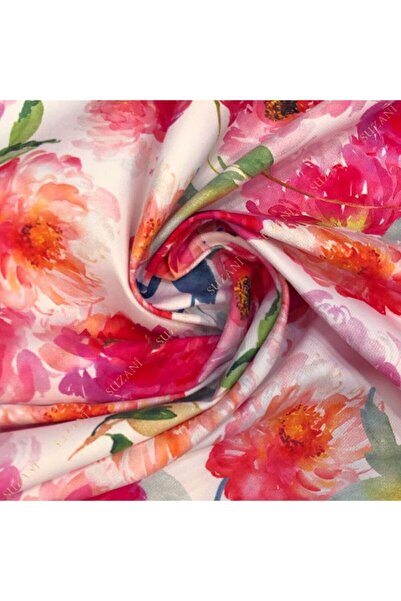 SUZANİ Fuşya Soft Çiçekli Dijital Baskılı Kumaş Kms-1079