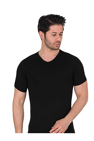 Berrak Erkek Likralı Süprem Kısa Kol V Yaka Atlet 1027