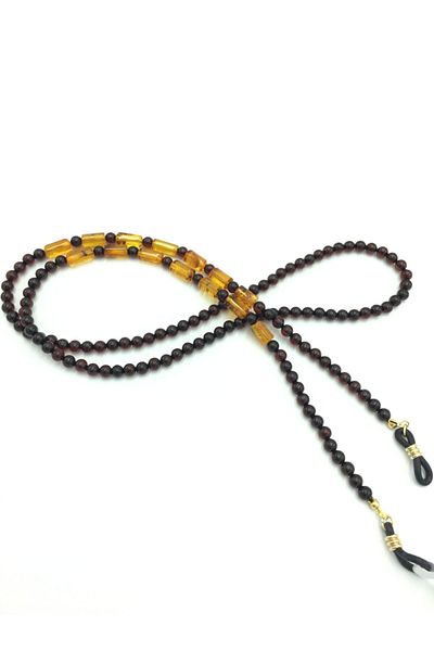 İpek Kehribar Unisex Special Design - Certified Baltic Drop Amber Glasses Lanyard