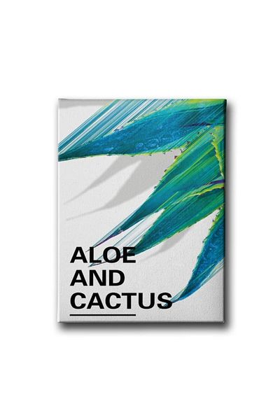 Desenlio Pictură pe pânză cu aloe și cactus