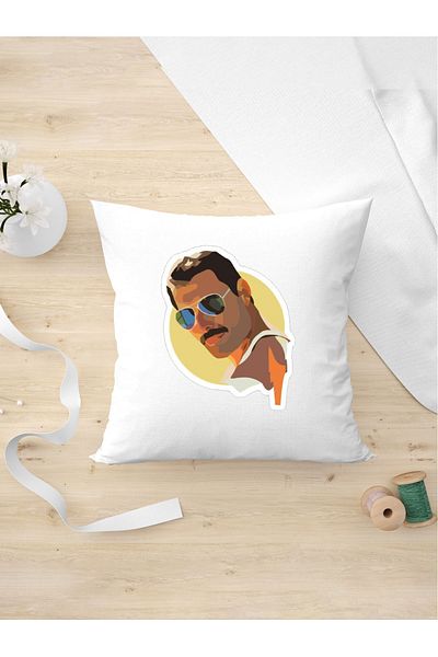 Panorama Ajans Freddie Mercury Vectorial Design Αποκλειστική Μαξιλαροθήκη για Θαυμαστές