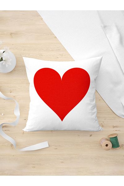 Panorama Ajans Red Heart Design Pillow Case as a Gift for Your Lover and Close Friend