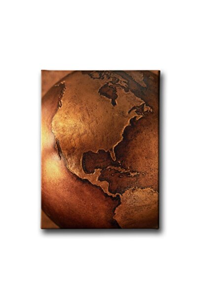 Desenlio Reljefna slika na platnu sa mapom sveta