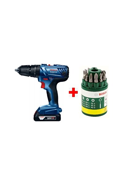 Bosch Gsb 180-lı 18v 2ah Darbeli Akülü Vidalama Şarjlı Matkap + 10 Parça Vida...
