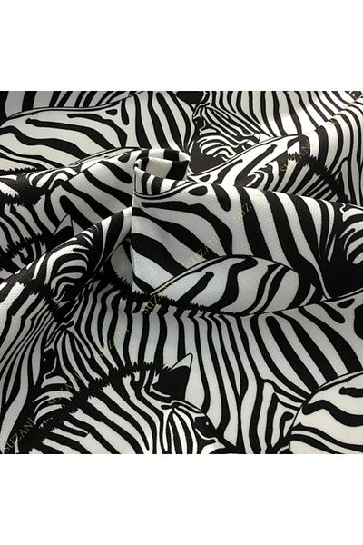 SUZANİ Zebra Flock Patterned Fabric Kms-0361