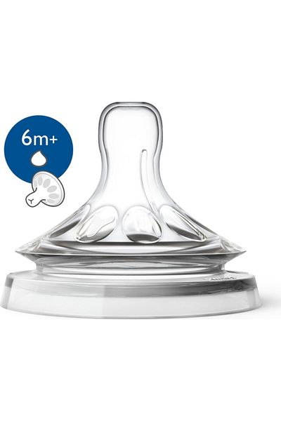 Philips Avent 6m+ 2-pIece Dense Threaded Bottle NIpple - Y for Cut Food Scf046/27