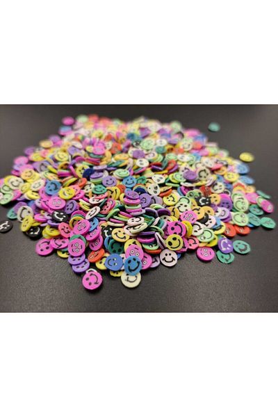 yiğit aksesuar 250 Pieces Gluing Mixed Smiley Face Figure Acrylic Ornament Fimo