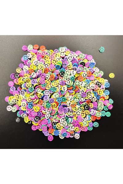 yiğit aksesuar 250 Pieces Gluing Mixed Smiley Face Figure Acrylic Ornament Fimo