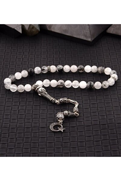 OSMANLI DOĞAL TAŞ Sertifikalı Doğal Taş Bileklik Ve Tesbih Takımı - Rutilli K...