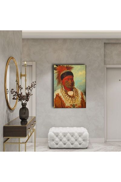 Desenlio Native American Portrait Canvas Painting