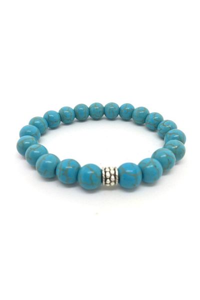 Ermap Turquoise Turquoise Stone Natural Stone Bracelet Large and Xlarge Size (18-23 Cm)