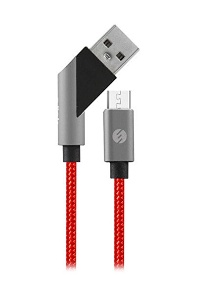 S-LINK Sw-c570 1m 3a Micro Usb Çapraz Uçlu Kırmızı/Gri Şarj Kablosu