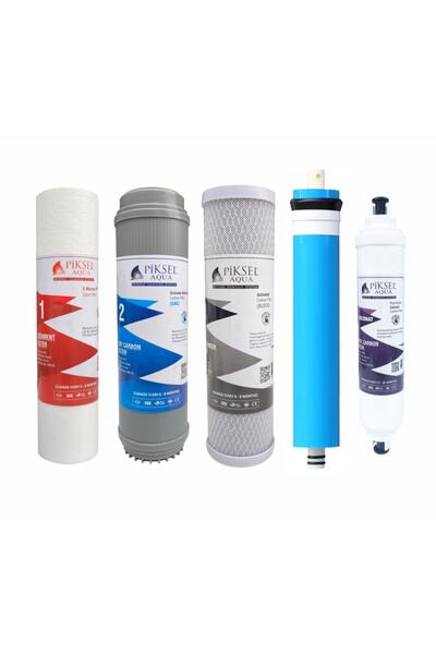 Piksel Aqua Açık Kasa Su Arıtma Cihazı Filtresi 5 Aşamalı Filtre Seti Pksmuh0192