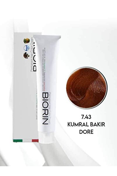 Biorin Permanent Hair Color Cream 100 Ml No: 7.43 Kumral Bakır Dore