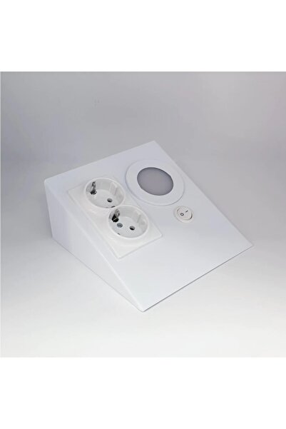 Led Tezgah Dolap Altı Paslanmaz Beyaz İkili Priz Gün Işığı Spot