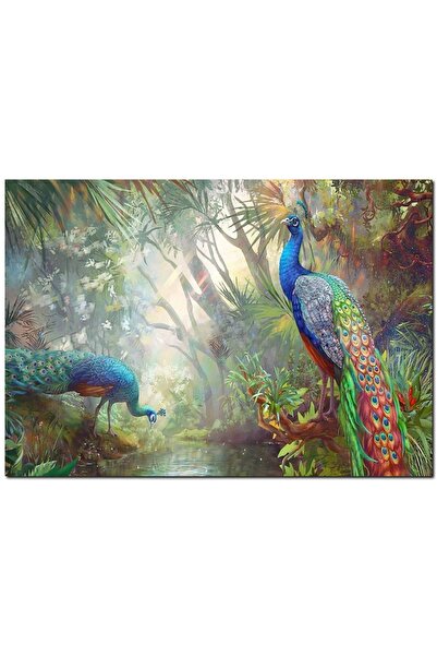 Cakatablo Ξύλινος πίνακας με εικόνα παγώνιου στη φύση (μέγεθος 25x35 εκ.)