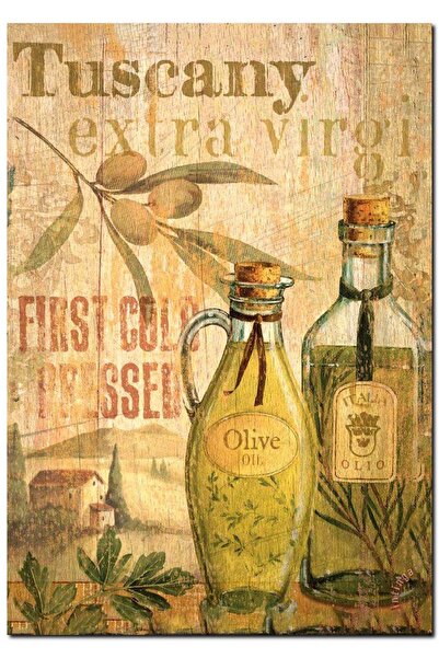 Cakatablo Ξύλινος πίνακας με εικόνα Τοσκανικού ελαιολάδου (Μέγεθος 25x35 εκ.)