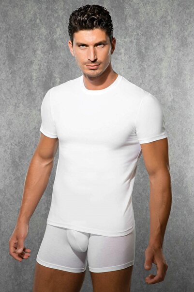 Doreanse Bisiklet Yaka Beyaz Erkek Atlet
