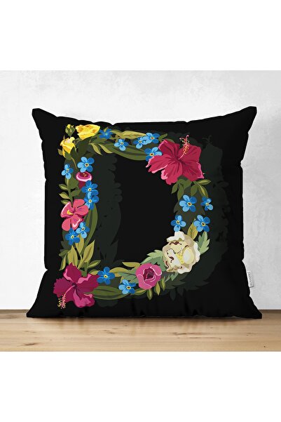 Realhomes Cu două fețe, podea neagră, colorată cu trandafiri, cu litera D, de...