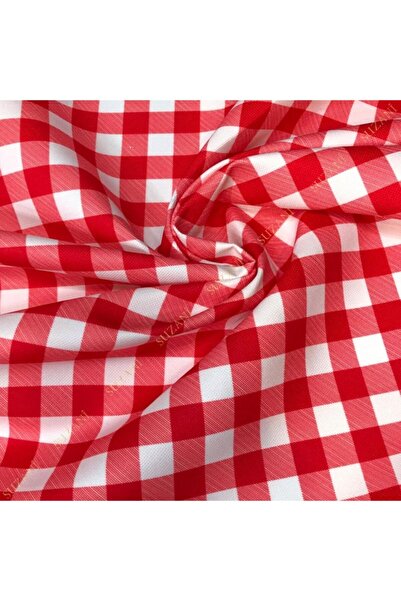 SUZANİ Kırmızı Küçük Pötikare Desenli Dijital Baskılı Kumaş Kms-1150