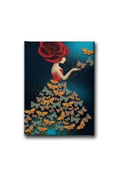 Desenlio Butterfly Woman Canvas Painting