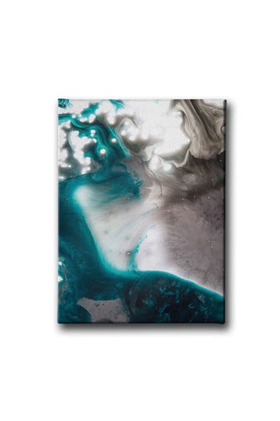 Desenlio Green White Canvas Painting