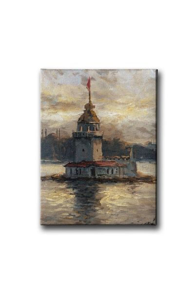 Desenlio Επιτραπέζια ελαιογραφία σε καμβά Κοριτσίστικο Πύργο