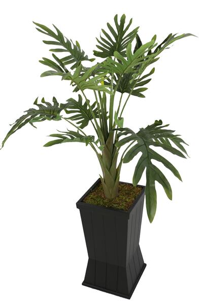 Yapay Çiçek Deposu Bölünmüş Yapraklı Yapay İsviçre Deve Tabanı Ağacı ( Monstera Deliciosa)