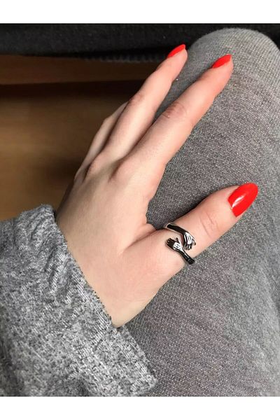 Köstebek Romantic Hugging Arm Lover Ring Love Ring