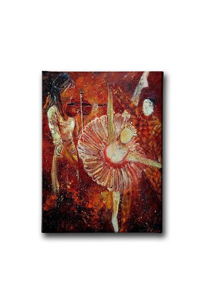 Desenlio Girl Playing the Violin - Dancers Canvas Print