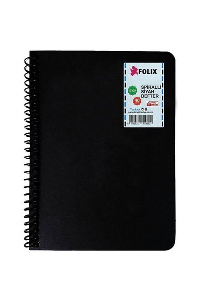 Folix 17X24Cm 120 Gr 40 Sheets Black Drawing Notebook with Spiral - 819364