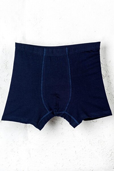 BSM Men's Navy Blue Cotton High Quality Comfortable Rubber Waist Long 3 Pack Boxers