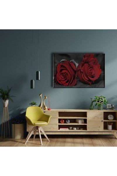 Desenlio Red Rose Canvas Painting