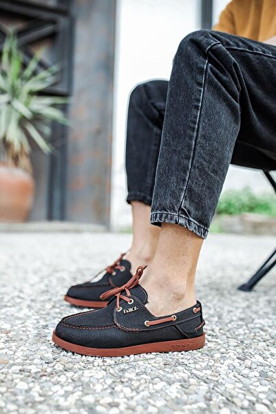 Rainon Store Black Tan Linen Casual Shoes