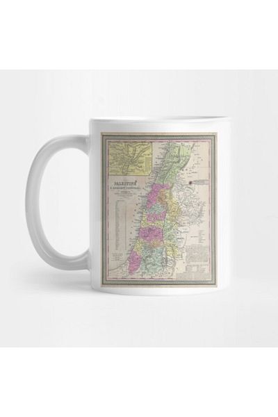 Pixxa Vintage Map of Palestine 1853 Mug