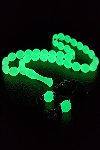 PİGADO Erkek Ayyıldız Püskül Kokulu Arpa Kesim Fosforlu Toz Kehribar Tesbih