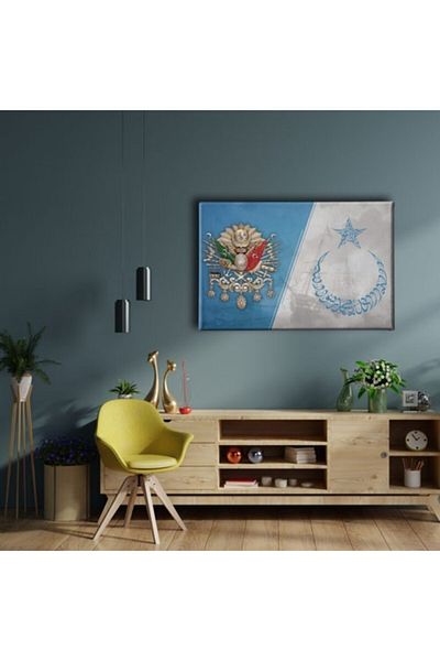 Desenlio Stema Statului Otoman Moon Star Canvas Painting