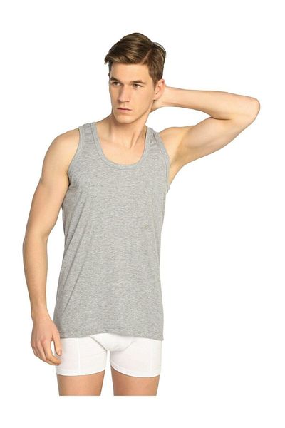 Nazar Ανδρικό γκρι λουράκι Star Classic Cotton Tank Top 1 Πακ