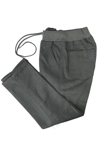 VALDO SPOR GİYİM Gray Unisex Children's Trousers - Elastic Waist (Ribbed) School Pants