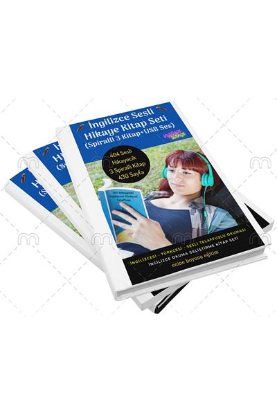 Enine Boyuna Eğitim English Voice Story Book Set (3 Spiral Books)