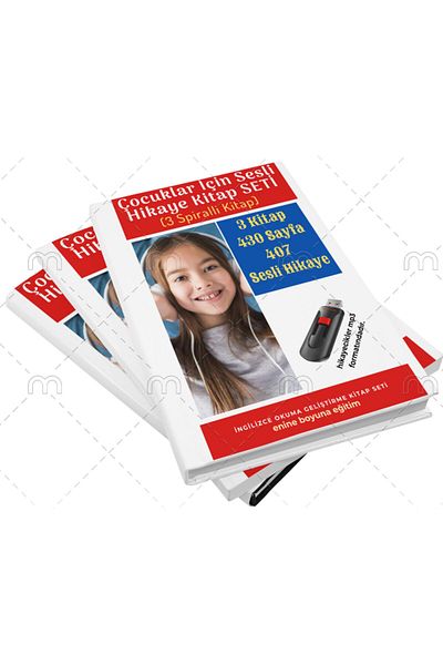 Enine Boyuna Eğitim Children's Sound Story Book Set (3 Spiral Books)