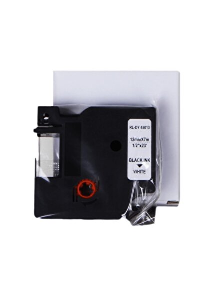 Printpen Dymo D1 Beyaz Etikete Siyah 45013 12mmx7m Şerit