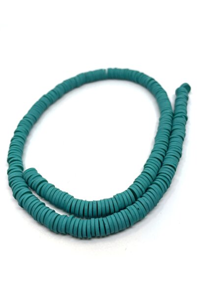 Tahtakaledeyim خرز فيمو 6 مم لون أزرق بترولي، مادة المجوهرات