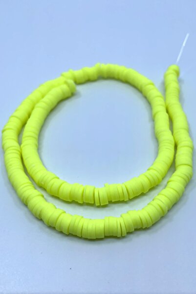 Tahtakaledeyim خرز فيمو 6 مم لون أصفر نيون، مادة المجوهرات