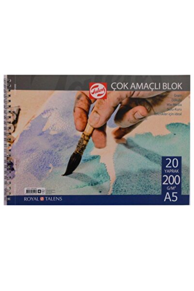 Talens RESİM DEFTERİ KARTON KAPAK SPİRALLİ A5 200 GR 20 YP